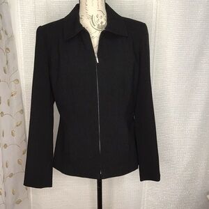 Geoffrey Beene Black Sport Stretch Black Zip up Lightweight Jacket